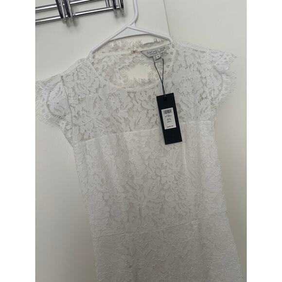 Rachel Zoe Lace fitted lined short sleeve gown with open back - Picture 2 of 4